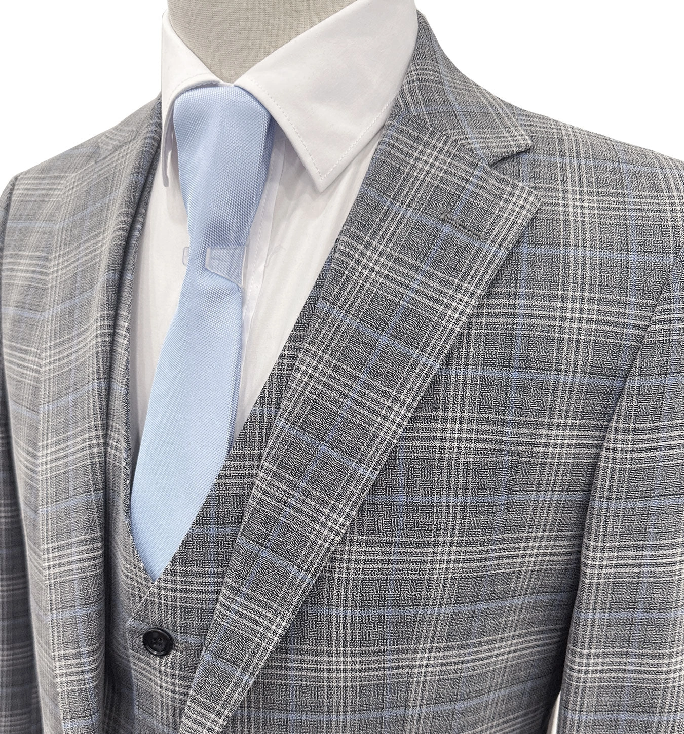Angelo Rossi: Abito Grigio Blu Gessato Moderno con Gilet - Eleganza Italiana.
