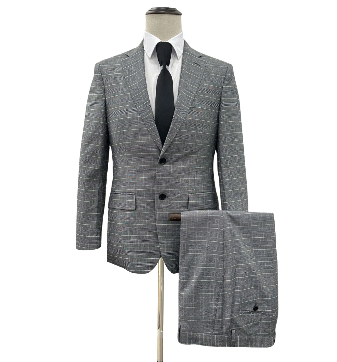 Abito Angelo Rossi Grigio Fantasia Glen Check Moderno Elegante Uomo Stile Italiano